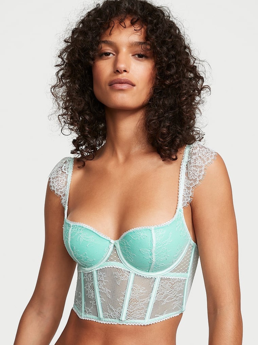 Victoria’s Secret Lace Cap-Sleeve Corset Top